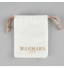 Custom jewelry bag 100% Organic Cotton canvas pouch Small Cotton Drawstring Bag With Logo for gift packaging