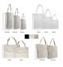 Custom logo size Eco-friendly reusable recycled 8oz 10oz 12oz women tote handled shopping cotton canvas bag