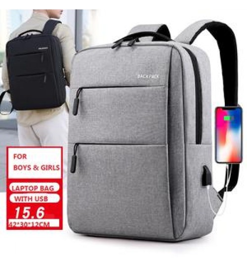 Large Capacity multifunction nylon USB charger backpack Anti theft Smart Laptop Backpack bag with USB Charging port