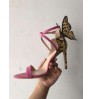 Vintage Butterfly Shoes For Women High Heels Dress Wedding Sandals Stiletto Bridal Heeled For Ladies