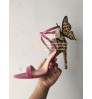 Vintage Butterfly Shoes For Women High Heels Dress Wedding Sandals Stiletto Bridal Heeled For Ladies