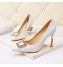 Wholesale manufacture custom new fashion pointed toe thin heel women ladies high heeled shoes