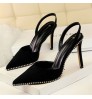 Rivet Pointed Toe Sandals Stiletto High-Heeled Hollow Designer Heels Trendy Womens Rivet Shoes