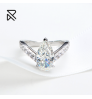 Rings Ring 2021 Silver Metal Stone Drop Rings Custom Female Wholesale Cute Engagement Drop Ring