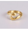 China Factory Wholesale Original Titanium Steel Plated 18K Gold Fashion Jewelry Ring