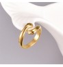 China Factory Wholesale Original Titanium Steel Plated 18K Gold Fashion Jewelry Ring