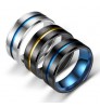 Fashion punk Colorful 316L Stainless Steel Engagement Cheap Titanium Simple Black Ring for Men