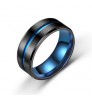 Fashion punk Colorful 316L Stainless Steel Engagement Cheap Titanium Simple Black Ring for Men