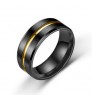 Fashion punk Colorful 316L Stainless Steel Engagement Cheap Titanium Simple Black Ring for Men