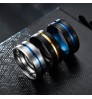 Fashion punk Colorful 316L Stainless Steel Engagement Cheap Titanium Simple Black Ring for Men