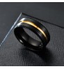 Fashion punk Colorful 316L Stainless Steel Engagement Cheap Titanium Simple Black Ring for Men