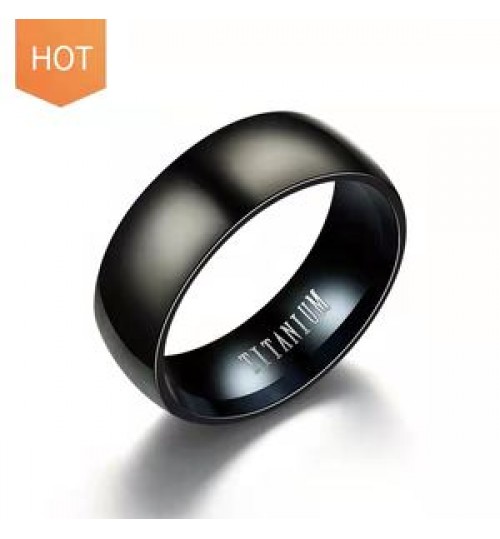 Lancui Wholesale Fashion Jewelry Custom Logo Finger Anillos Titanium Steel Mens Black Rings