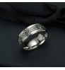 Vershal C2-1 Glow In The Dark Dragon Texture Male Silver Ring Polishing Stainless Steel Ring Man