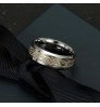 Vershal C2-1 Glow In The Dark Dragon Texture Male Silver Ring Polishing Stainless Steel Ring Man