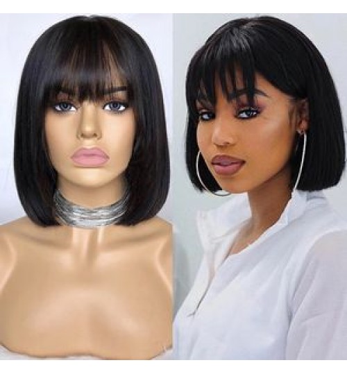 Wig Wigs Fashion Design 8 Inch Peruvian Human Hair Lace Front Closure Short Bob Wig Wholesale Straight Human Hair Bob Peruvian Wigs