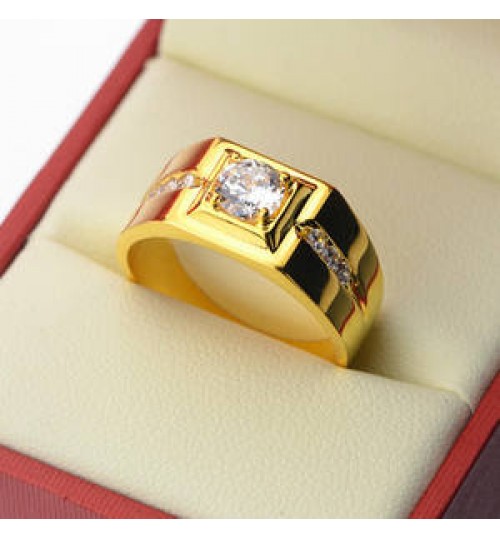 Gentleman Temperament Plated 24K Gold/Silver Ring For Men Wedding Rings Gold