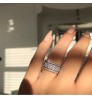 925 Silver Plated Copper Zircon Luxury Eternity Rings for Women Big Gift Wholesale Lots Bulk Jewelry Wedding 925 CZ Band Ring