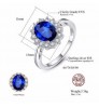 CZCITY Luxurious Blue Topaz Princess Diana Solid 925 Sterling Silver Gemstone Women Engagement Rings