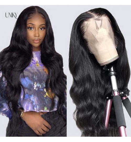 2021 Wholesale Preplucked Hairline Human Hair Wigs,24inch Body Wave Natural Black Virgin Wig,Brazilian Hair HD Lace Frontal Wigs