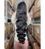 2021 Wholesale Preplucked Hairline Human Hair Wigs,24inch Body Wave Natural Black Virgin Wig,Brazilian Hair HD Lace Frontal Wigs