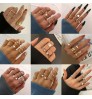 Finetoo Punk Simple Cross Finger Rings For Women Girls Pearl heart Twist Ring Set 2021 Trend Jewelry