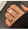 Finetoo Punk Simple Cross Finger Rings For Women Girls Pearl heart Twist Ring Set 2021 Trend Jewelry