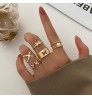 Finetoo Punk Simple Cross Finger Rings For Women Girls Pearl heart Twist Ring Set 2021 Trend Jewelry