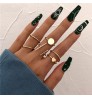 Finetoo Punk Simple Cross Finger Rings For Women Girls Pearl heart Twist Ring Set 2021 Trend Jewelry