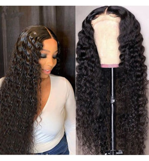 180% 200% Density Raw Human Hair Full Lace Curly Wig,Wholesale Remy Brazilian Hair Wig Transparent Lace Wigs Pre-Plucked