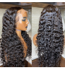 180% 200% Density Raw Human Hair Full Lace Curly Wig,Wholesale Remy Brazilian Hair Wig Transparent Lace Wigs Pre-Plucked