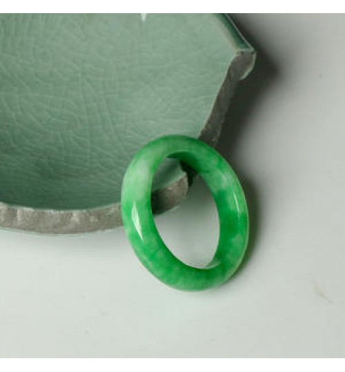 High Quality Wholesale Round Natural Stone Jade Ring Hand Carved Crafts Gifts Jade Ring Jewelry