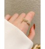 Fashion 18K Real Gold Plated Copper Open Adjusted Ring Fashion Jewelry Butterfly Ring CZ Zircon Rings Women