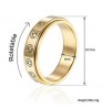 Fashion new design gold plated spinner ring moon star smiley face fidget anxiety ring stainless steel rotate anti anxiety ring