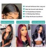 Glueless Bone Straight Lace Front wigs Human Hair Lace Front Brazilian Human Hair HD Transparent Lace Front Wigs For Black Women