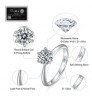 KRKC Solitaire Cluster Heart wedding bands 1/2 1 CT 925 Sterling Silver VVS1 Diamond Moissanite Engagement Rings for Women