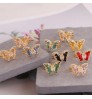 Wholesale Fashion Women Jewelry 18k Gold Butterfly Diamond Ring Rhinestone Adjustable Rings Colorful Crystal Cute Gemstone Rings