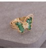 Wholesale Fashion Women Jewelry 18k Gold Butterfly Diamond Ring Rhinestone Adjustable Rings Colorful Crystal Cute Gemstone Rings