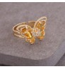 Wholesale Fashion Women Jewelry 18k Gold Butterfly Diamond Ring Rhinestone Adjustable Rings Colorful Crystal Cute Gemstone Rings