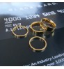 Custom Logo Multiple Size 18K Gold Filled Plain High Polished Band Rings Stainless Steel Smooth Finger Rings