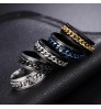 Classic Minimalist Stainless Steel Gold Plated Rotatable Rings Men And Women Twist Cuban Chain Male Rings For Anniversary Gift