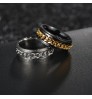 Classic Minimalist Stainless Steel Gold Plated Rotatable Rings Men And Women Twist Cuban Chain Male Rings For Anniversary Gift