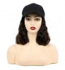 Short Straight Natural Bob Wig Adjustable Baseball Hat Wig With Synthetic Braided Hair Cap Wigs Heat Resistant Hair Extensions