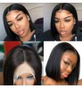 Wholesale Peruvian Bob Human Hair Wig Transparent Glueless Virgin Curly Bob WigsCheap 4*4 Lace Closure Short Bob Wig