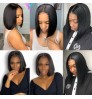 Wholesale Peruvian Bob Human Hair Wig Transparent Glueless Virgin Curly Bob WigsCheap 4*4 Lace Closure Short Bob Wig