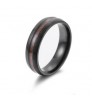 6MM Stainless Steel inlay wood rings Tail Ring for mens Engagement Wedding bands