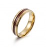 6MM Stainless Steel inlay wood rings Tail Ring for mens Engagement Wedding bands