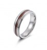 6MM Stainless Steel inlay wood rings Tail Ring for mens Engagement Wedding bands