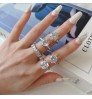 Dylam 2022 Trendy Sparkling 925 Sterling Silver Halo Eternity Band Women Fine Jewelry 5A Cubic Zirconia Heart Wedding Rings