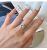 Dylam 2022 Trendy Sparkling 925 Sterling Silver Halo Eternity Band Women Fine Jewelry 5A Cubic Zirconia Heart Wedding Rings