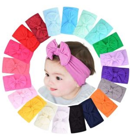 Source factory customized cute style fabric baby hair accessories soft and comfortable nylon Butterfly Hair Band